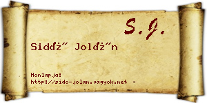 Sidó Jolán névjegykártya