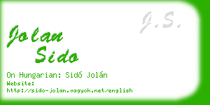 jolan sido business card