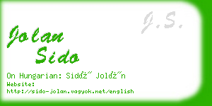 jolan sido business card